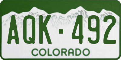 CO license plate AQK492