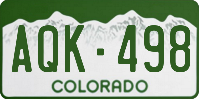 CO license plate AQK498