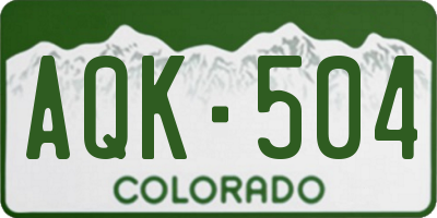 CO license plate AQK504
