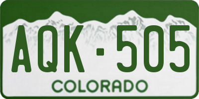 CO license plate AQK505