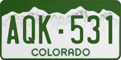 CO license plate AQK531
