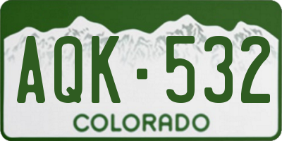 CO license plate AQK532