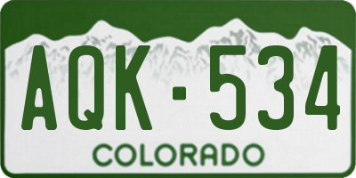 CO license plate AQK534