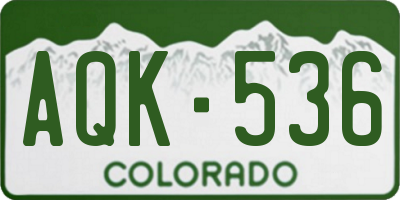 CO license plate AQK536