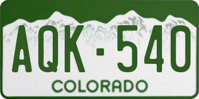 CO license plate AQK540