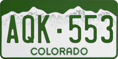 CO license plate AQK553