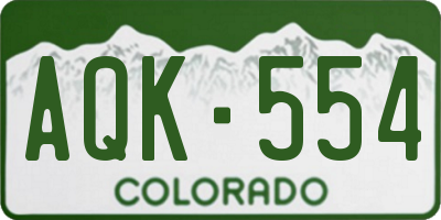 CO license plate AQK554