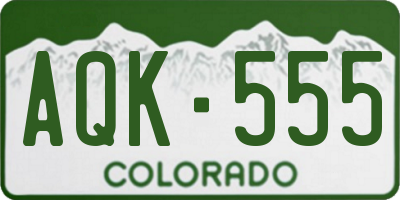 CO license plate AQK555