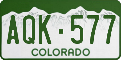 CO license plate AQK577