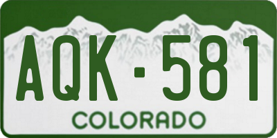 CO license plate AQK581
