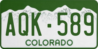 CO license plate AQK589