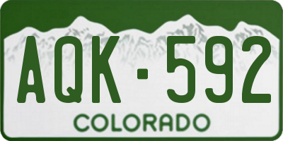 CO license plate AQK592