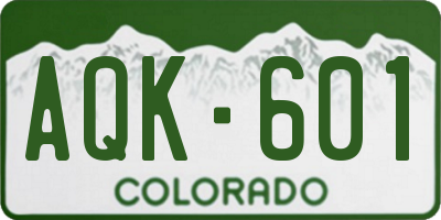 CO license plate AQK601