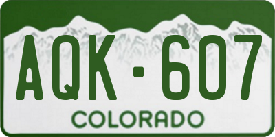 CO license plate AQK607