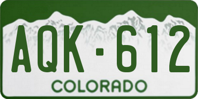 CO license plate AQK612