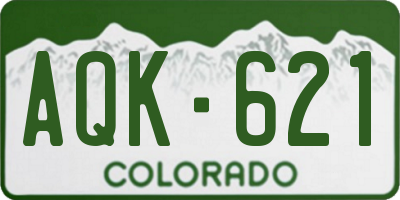 CO license plate AQK621