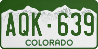 CO license plate AQK639