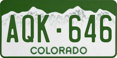 CO license plate AQK646