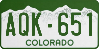 CO license plate AQK651