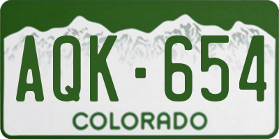 CO license plate AQK654