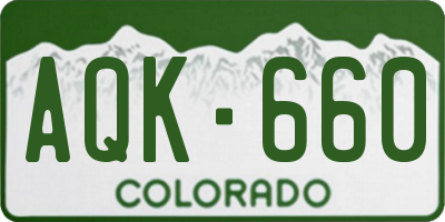 CO license plate AQK660