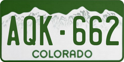 CO license plate AQK662