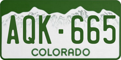 CO license plate AQK665