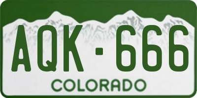 CO license plate AQK666