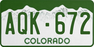 CO license plate AQK672