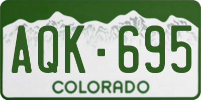 CO license plate AQK695