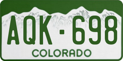 CO license plate AQK698