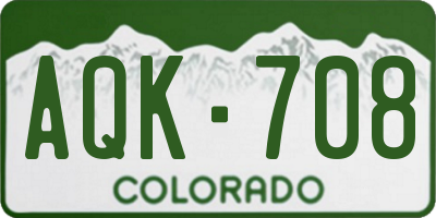 CO license plate AQK708