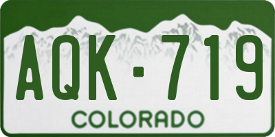 CO license plate AQK719