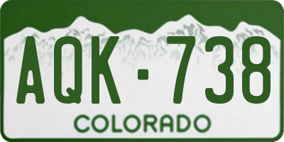 CO license plate AQK738