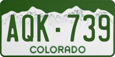 CO license plate AQK739