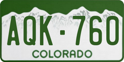 CO license plate AQK760