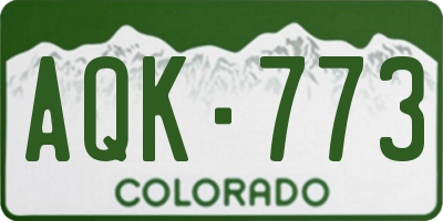 CO license plate AQK773