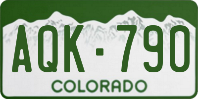 CO license plate AQK790