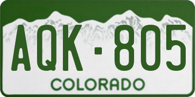 CO license plate AQK805