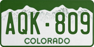 CO license plate AQK809