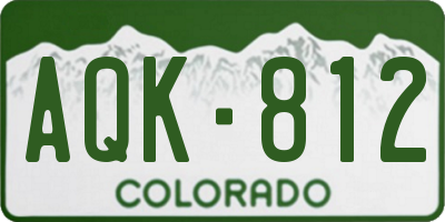 CO license plate AQK812