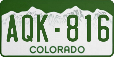 CO license plate AQK816