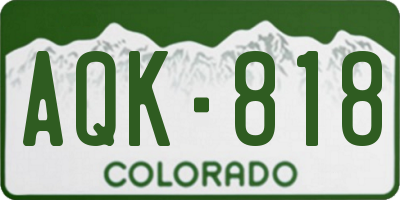 CO license plate AQK818