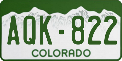 CO license plate AQK822