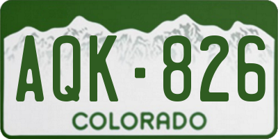 CO license plate AQK826