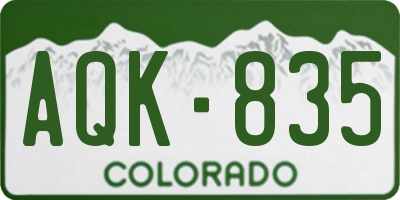 CO license plate AQK835