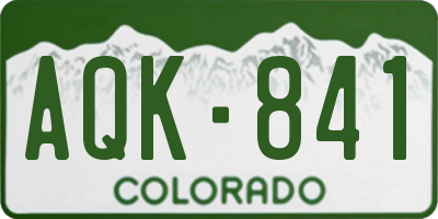 CO license plate AQK841