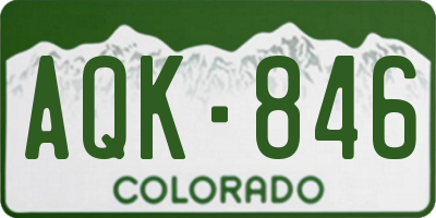 CO license plate AQK846