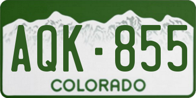 CO license plate AQK855