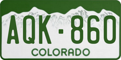 CO license plate AQK860
